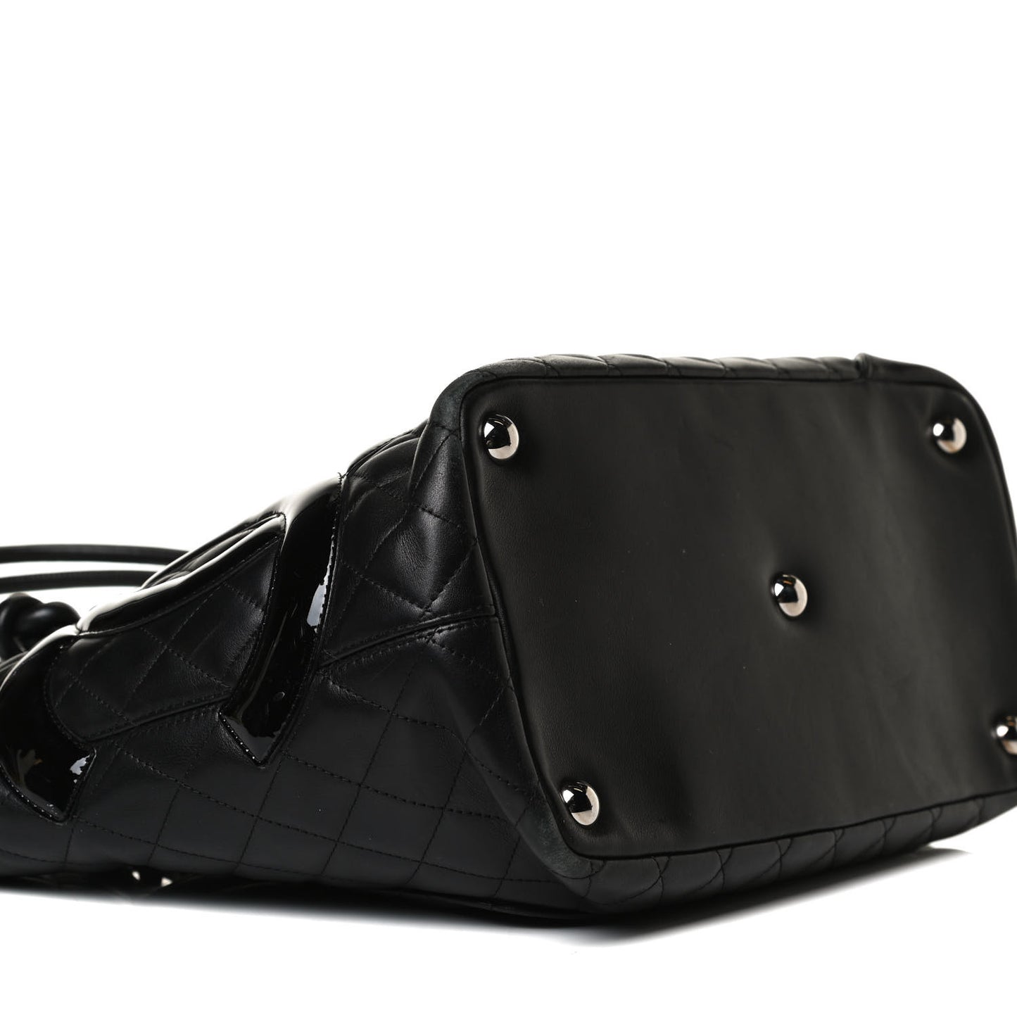 Calfskin Quilted Large Cambon Tote Black