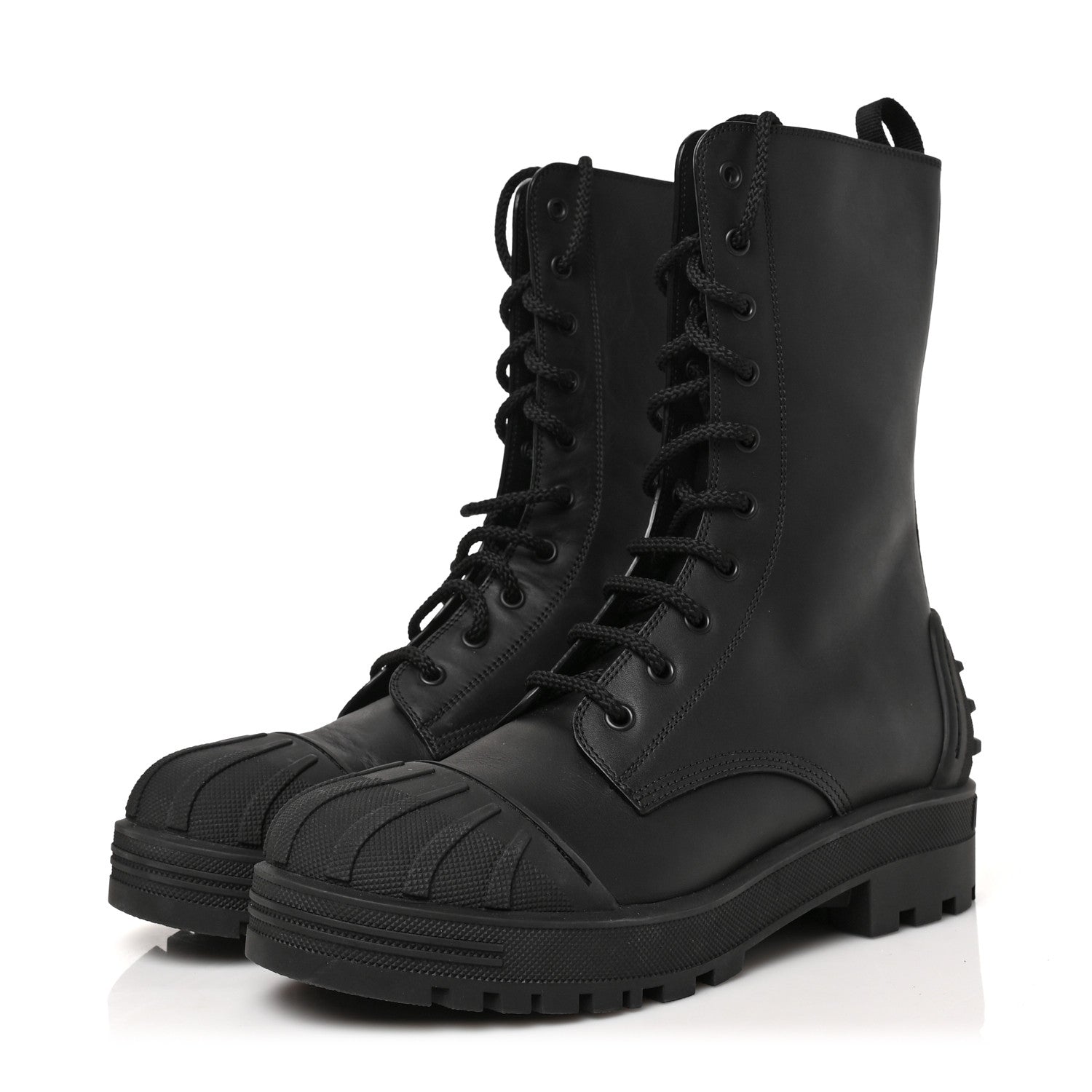 Christian Dior Calfskin Rubber Dioriron Boots 38.5 Black 3 of 8