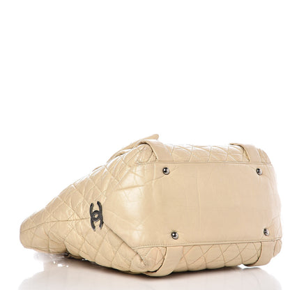 Chanel Distressed Lambskin Vintage Ligne Lady Braid Tote Ivory 4 of 14