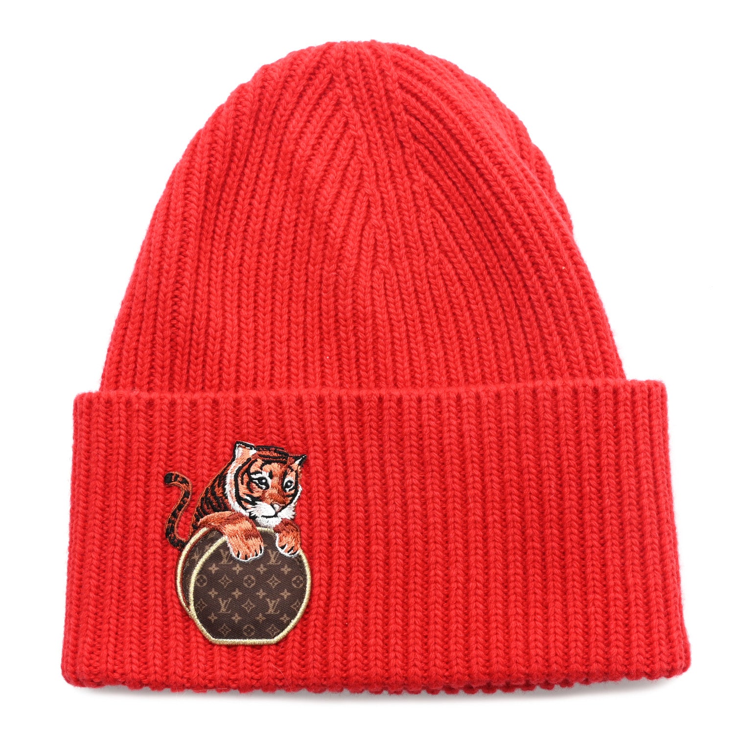 Louis Vuitton Wool Precious Tiger Beanie Red 1 of 4