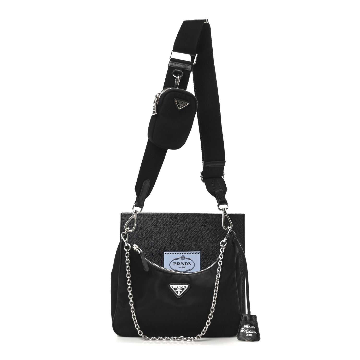 Prada Nylon Re-Edition 2005 Shoulder Bag Black 11 of 12