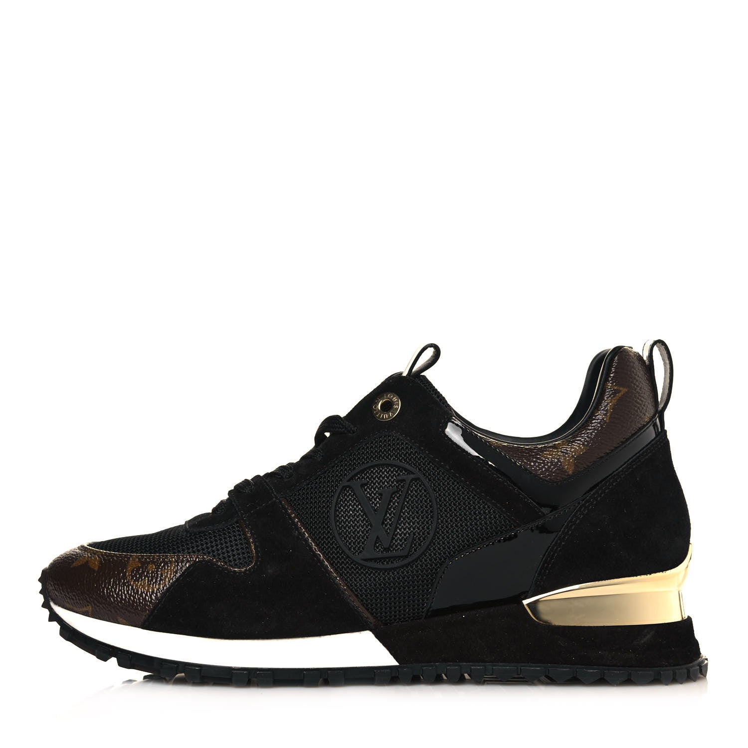 Louis Vuitton Suede Monogram Run Away Sneakers 38 Black 1 of 8
