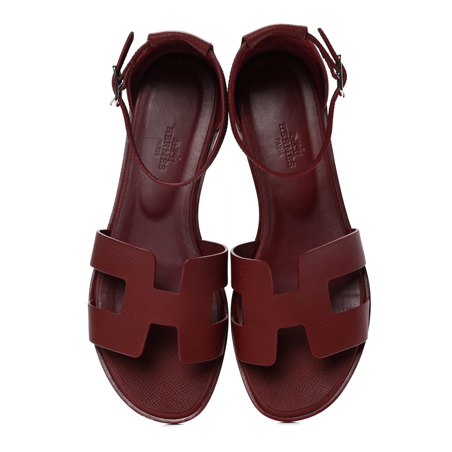 Hermes Epsom Santorini Sandals 36.5 Rouge H 9 of 17