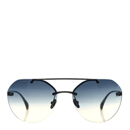 Chanel Titanium CC Pilot Aviator Sunglasses 4272-T Silver 2 of 8
