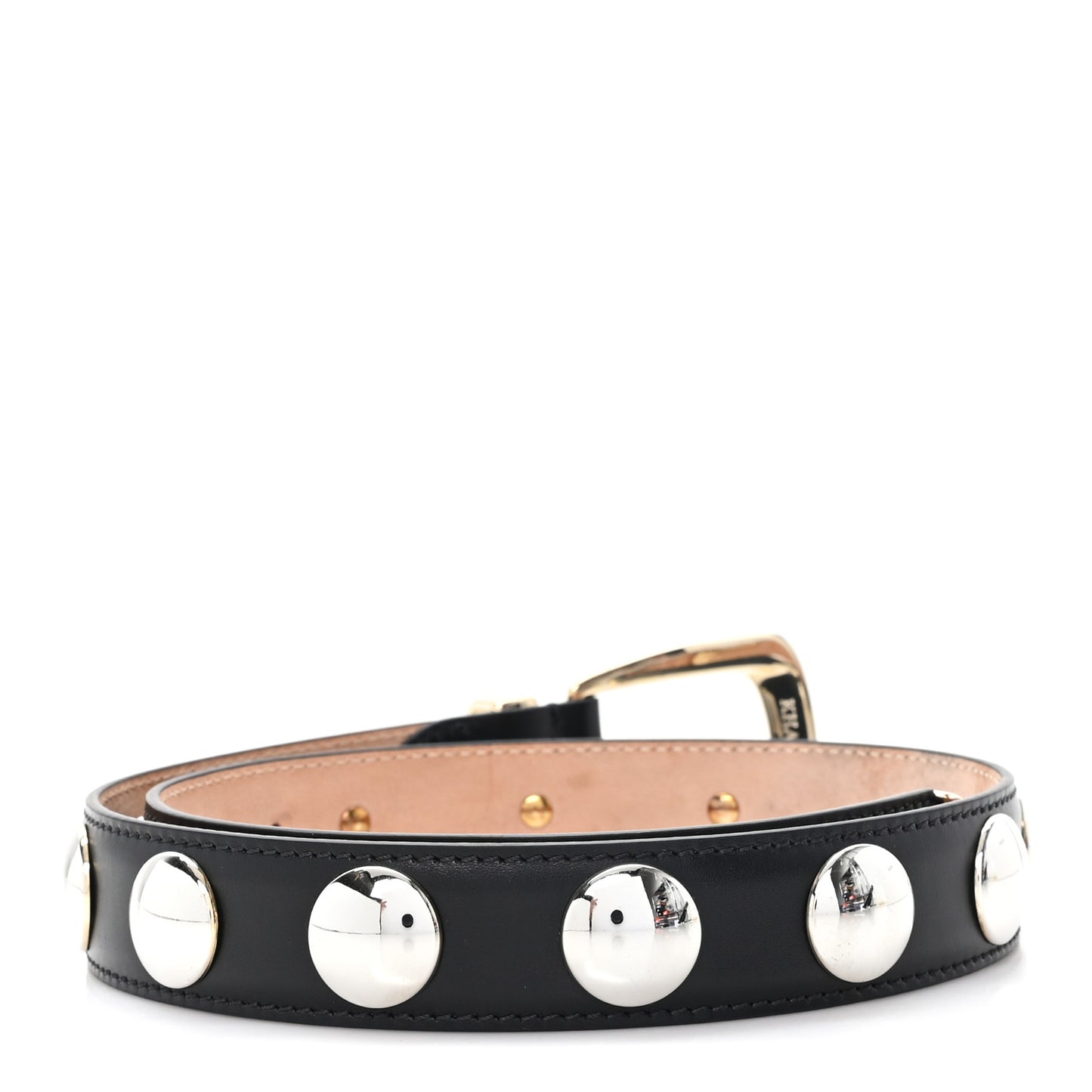 Calfskin Studded Benny Belt 70 28 Black Gold