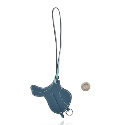 Hermes Swift Paddock Selle Horse Saddle Bag Charm Bleu Atoll Colvert 2 of 4