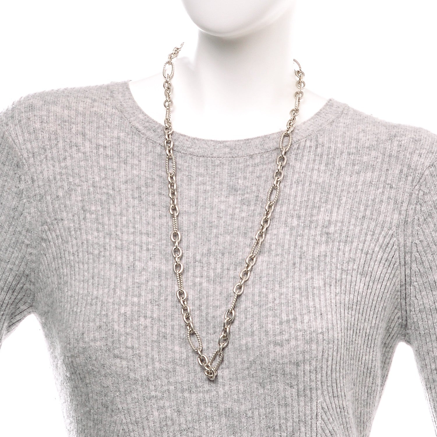 David Yurman Sterling Silver Figaro Chain Necklace 2 of 6
