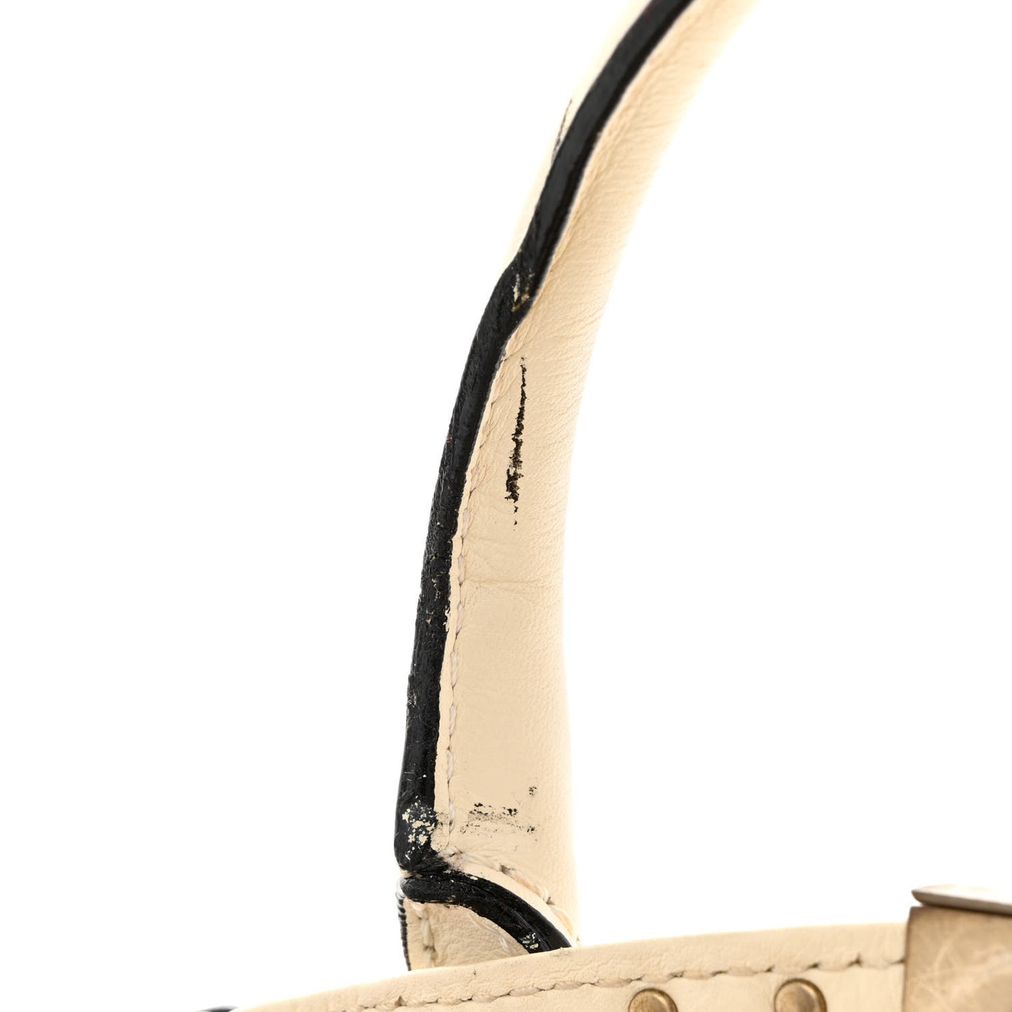 Vitello Rockstud All Over New Dome Bucket Tote Ivory