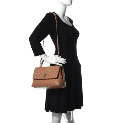 Chanel Caviar Quilted Small Coco Handle Flap Brown 2 of 10