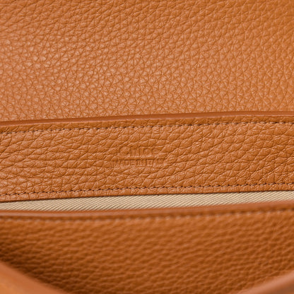 Chloe Calfskin Crocodile Embossed Mini Faye Day Shoulder Bag Autumnal Brown 6 of 9