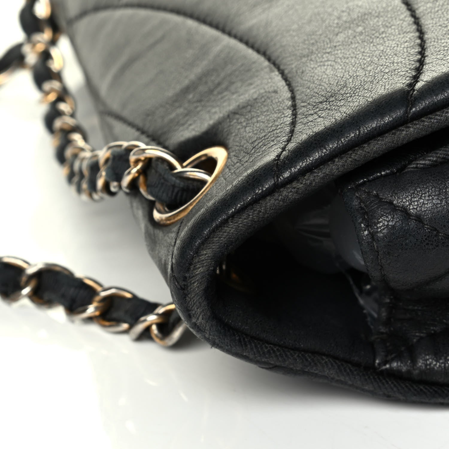 Chanel Lambskin Scallop Quilted Medium Pagoda Flap Black 7 of 9