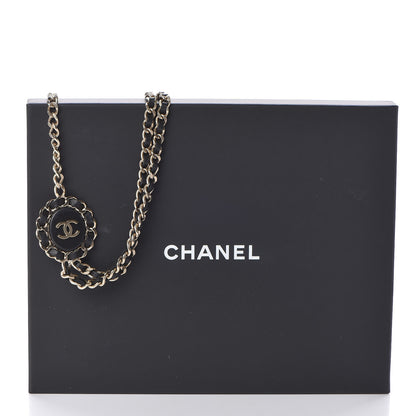 Chanel Lambskin CC Long Chain Necklace Black Gold 6 of 6