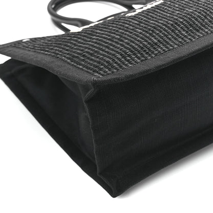 Saint Laurent Raffia Linen Calfskin Rive Gauche Tote Black 10 of 11