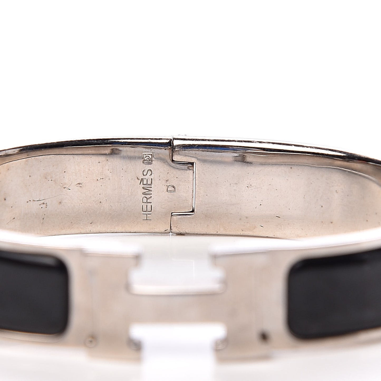 Enamel Narrow Clic Clac H Bracelet PM Black