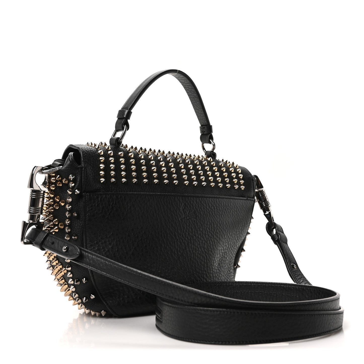 Calfskin Mix Chevron Spikes Panettone Messenger Black