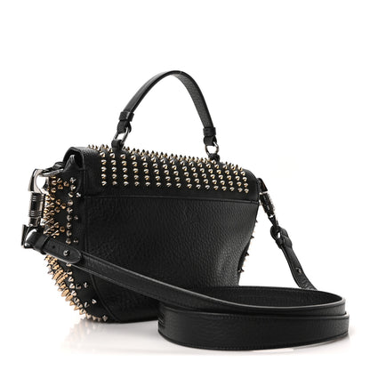 Christian Louboutin Calfskin Mix Chevron Spikes Panettone Messenger Black 5 of 17