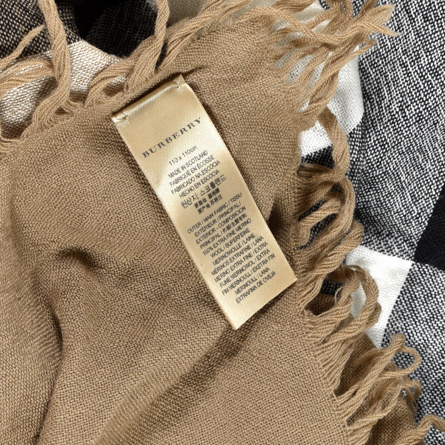 Burberry Merino Wool House Check Square Scarf Brown 4 of 5