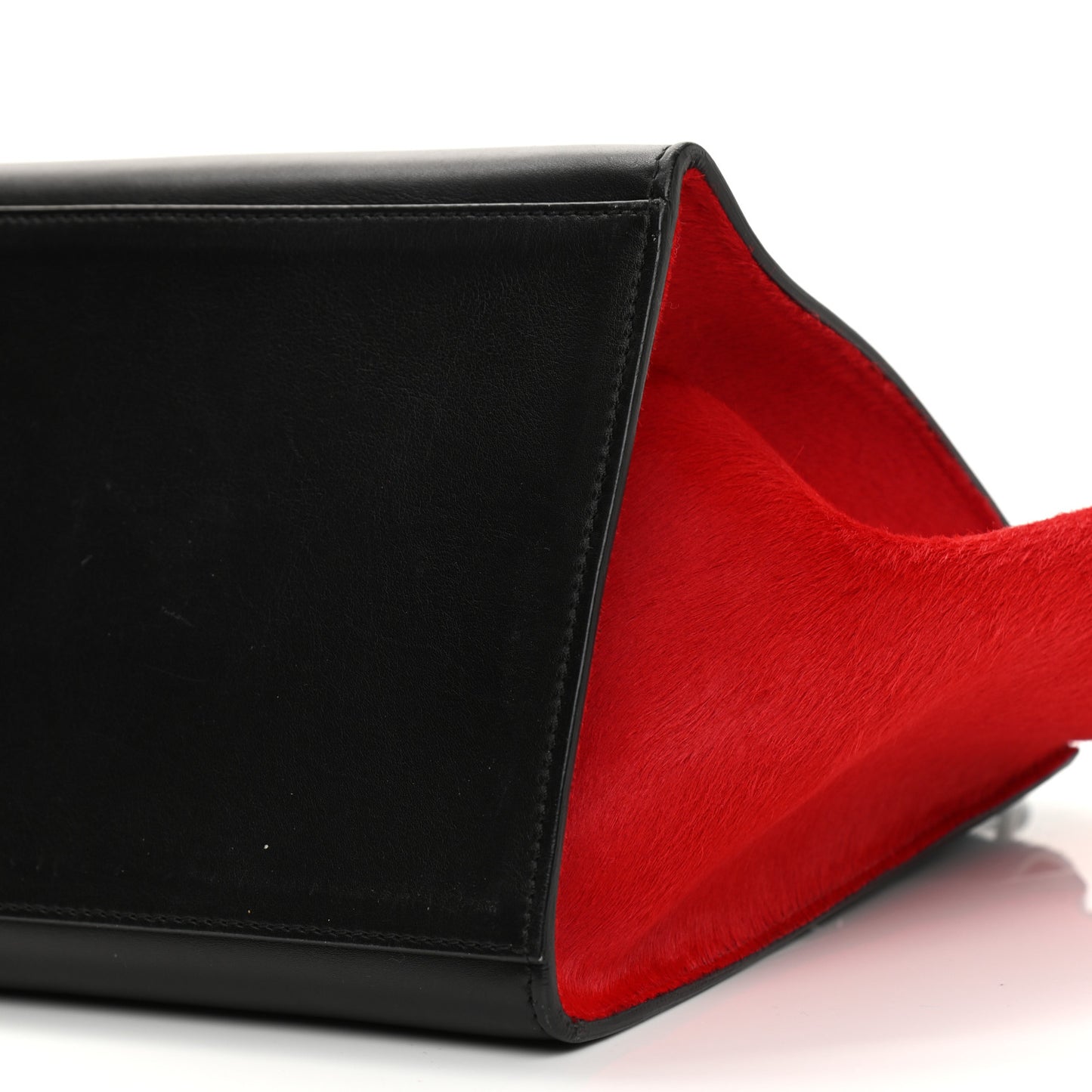 Pony Hair Smooth Calfskin Medium Tri-Color Trapeze Glacier Red Black