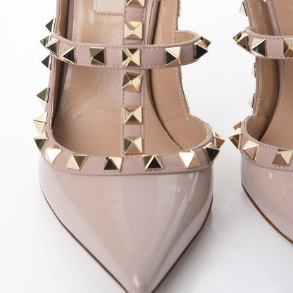 Valentino Garavani Patent Nappa Rockstud Ankle Strap 100mm Pumps 36.5 Poudre 9 of 13