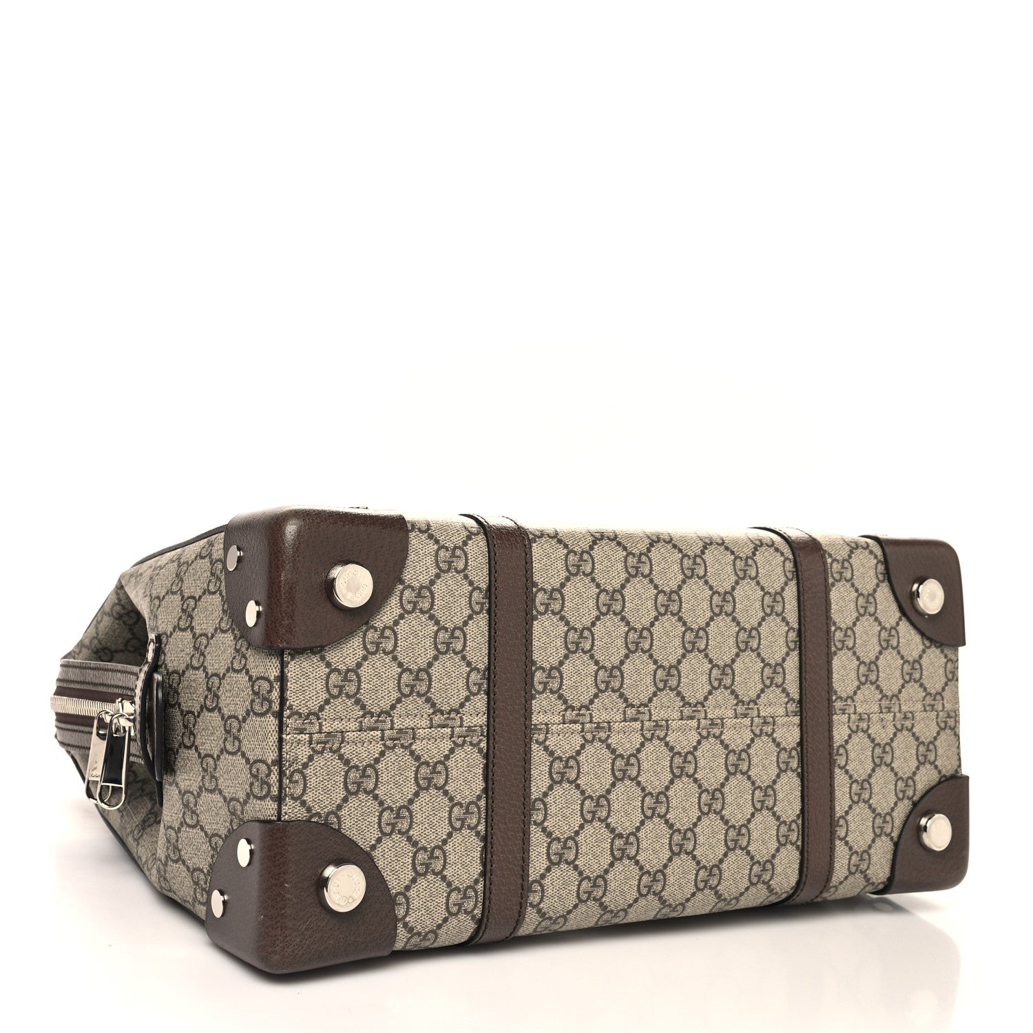 Gucci GG Supreme Monogram Textured Dollar Calfskin Medium Detail Tote Beige Ebony New Acero 3 of 11