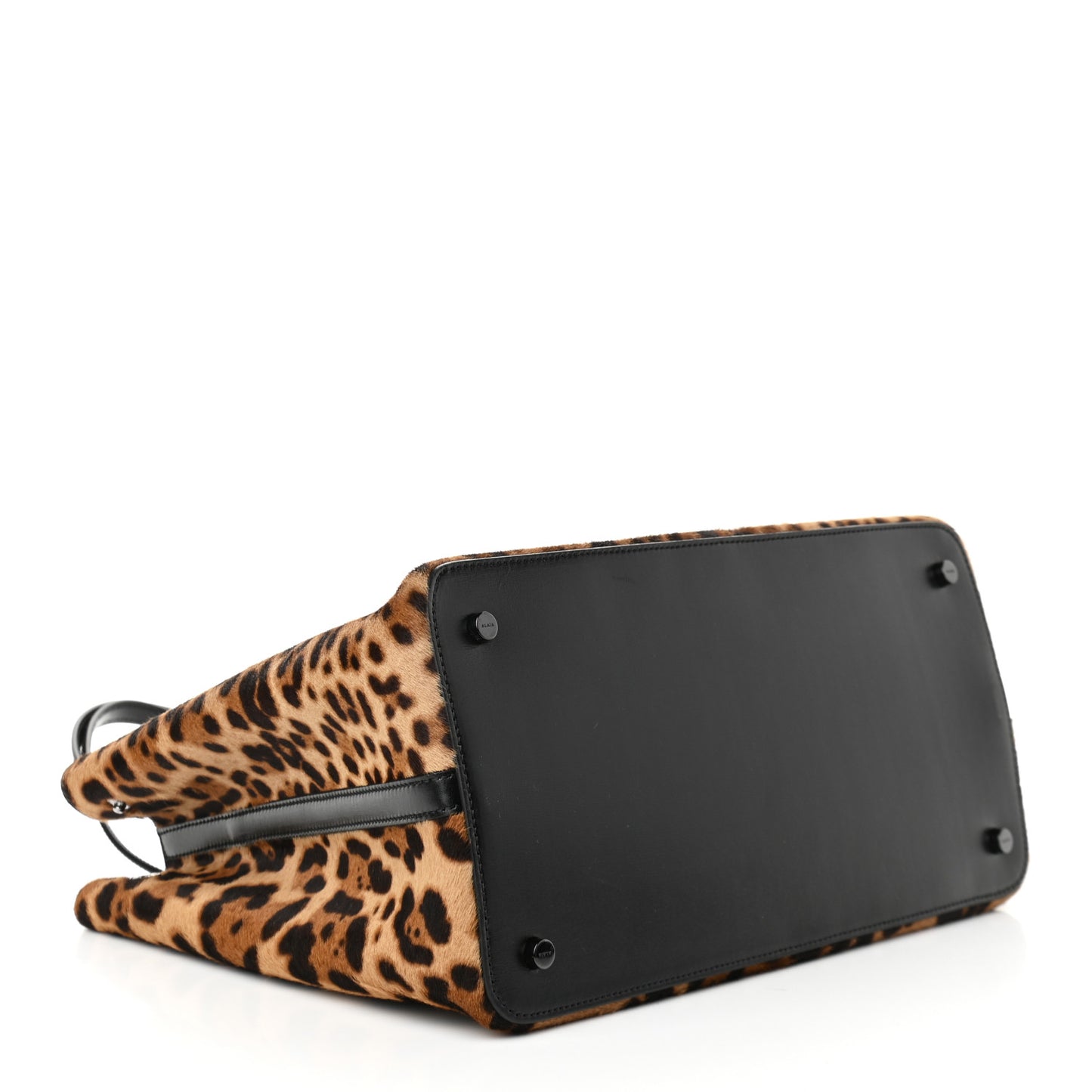 Faux Calf Hair Calfskin Leopard Print Mina 32 Bag Mordore Black