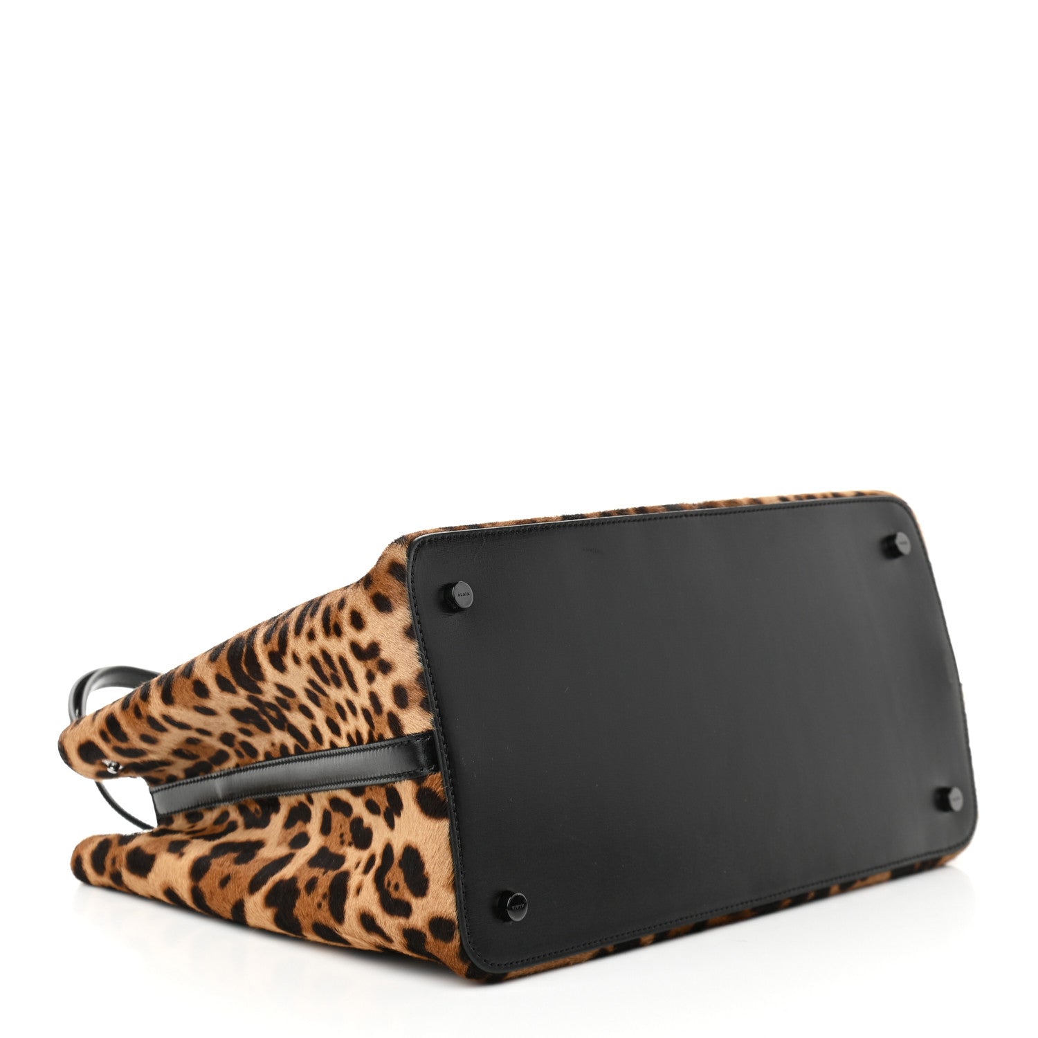 Alaia Faux Calf Hair Calfskin Leopard Print Mina 32 Bag Mordore Black 4 of 8