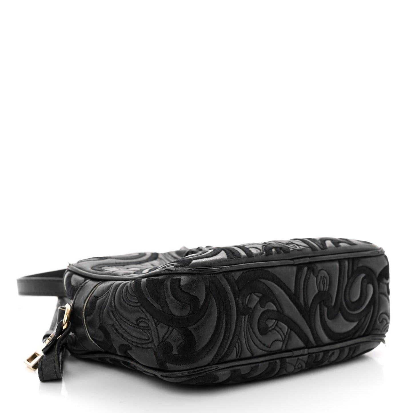 Nappa Embroidered Baroque Palazzo Camera Bag Black