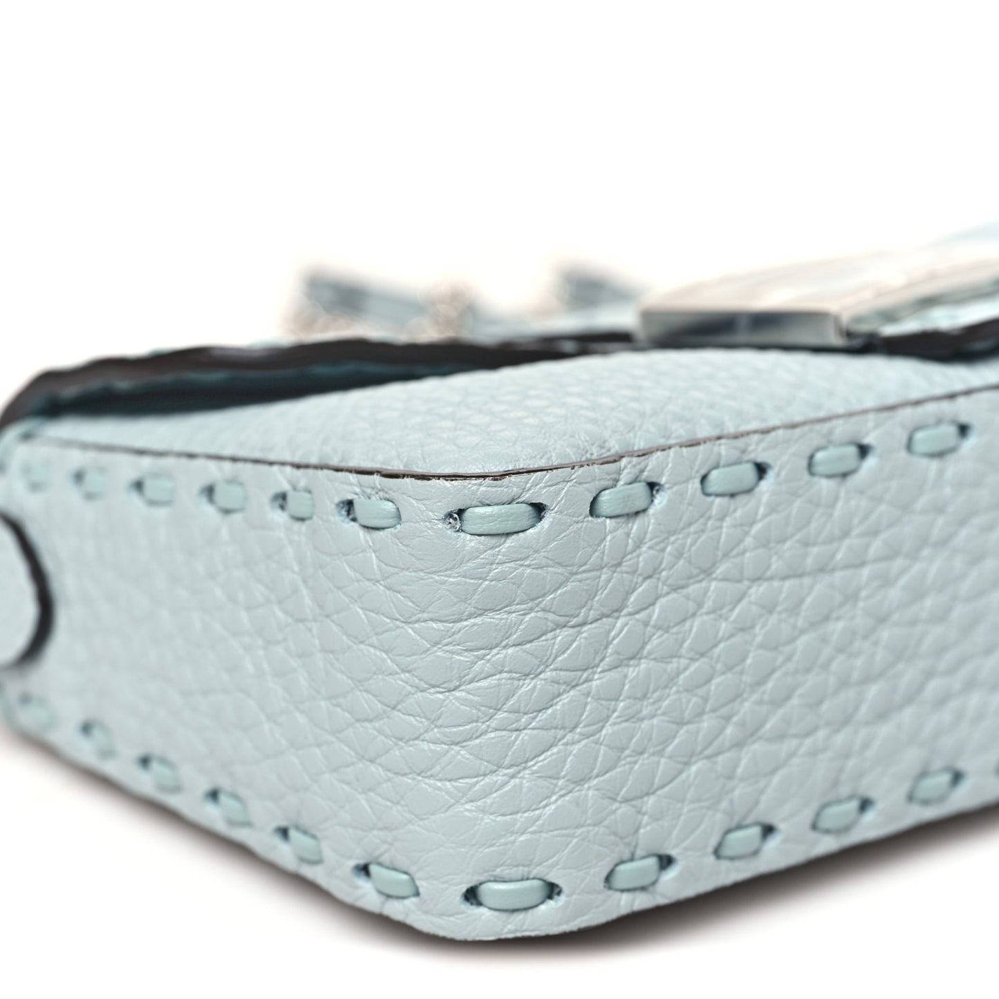 Cuoio Roma Sellerissima Nappa Sintetica Tape Stitch Mini Baguette Anice