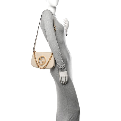 Gucci Roxy Calfskin Blondie Chain Shoulder Flap Bag Mystic White 2 of 11