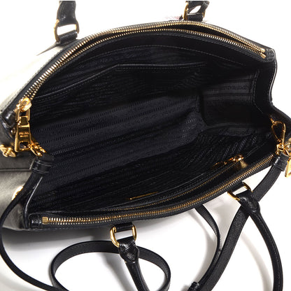 Prada Saffiano Lux Medium Double Zip Tote Nero Black 5 of 11