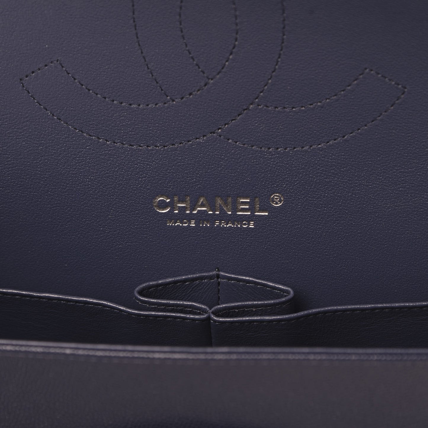 Caviar Quilted Jumbo Double Flap Navy Blue