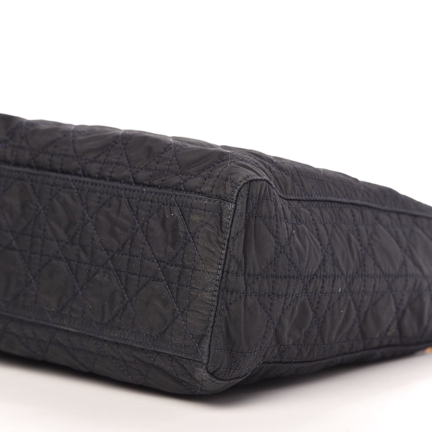 Nylon Cannage Large Lady Dior Tote Black