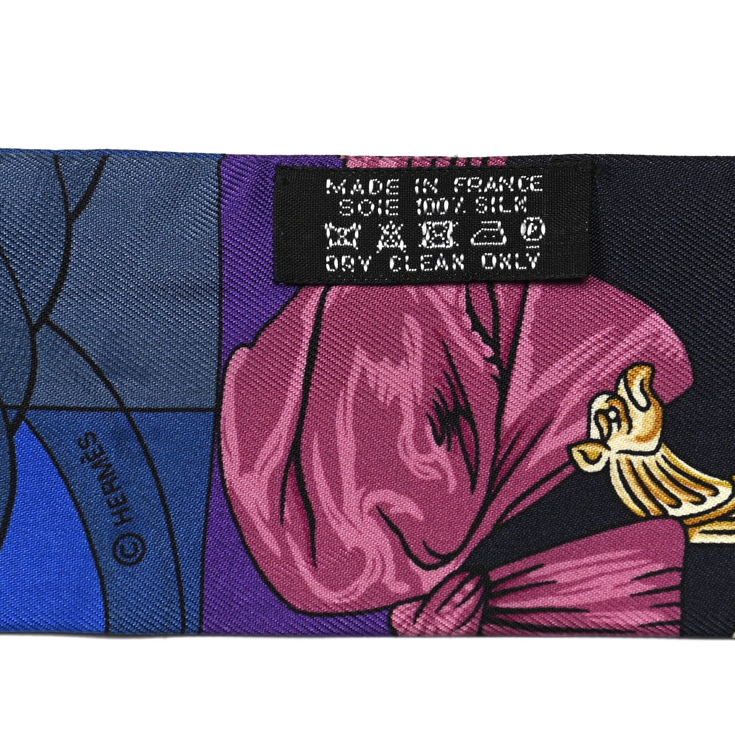 Hermes Silk Cavalleria D'Etriers Twilly Violet Bleu Rose 3 of 4