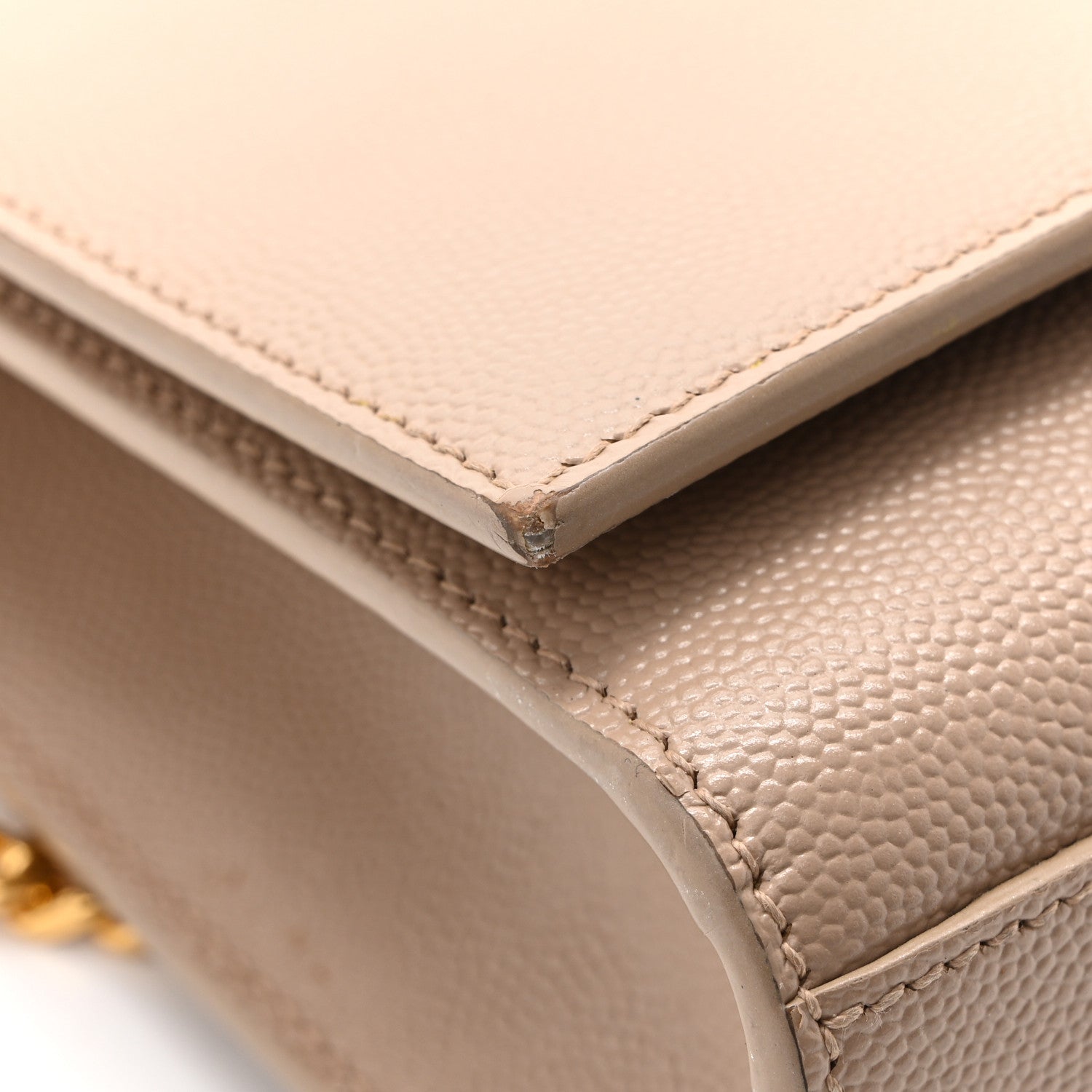 Saint Laurent Grain De Poudre Small Monogram Kate Satchel Dark Beige 12 of 14