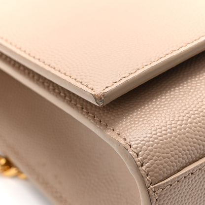 Saint Laurent Grain De Poudre Small Monogram Kate Satchel Dark Beige 12 of 14