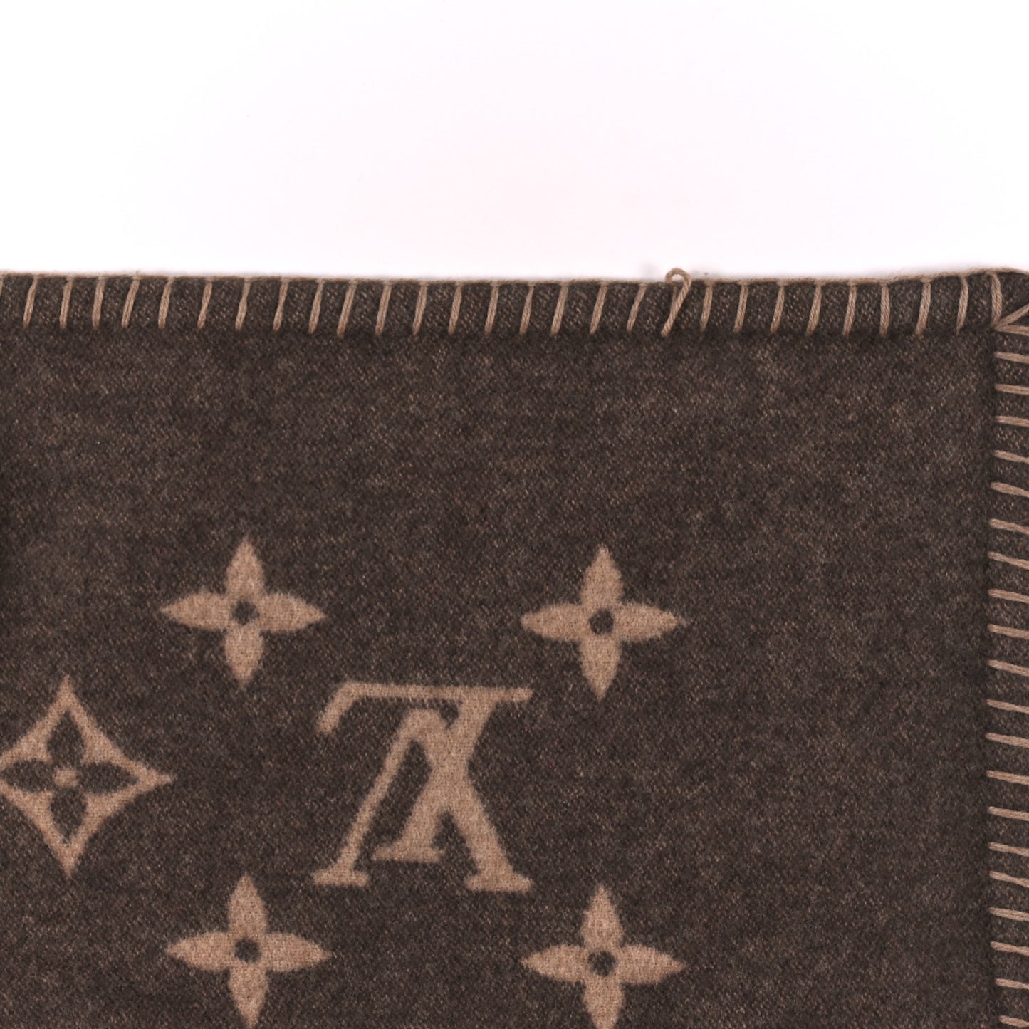 Wool Cashmere Neo Monogram Blanket Marron