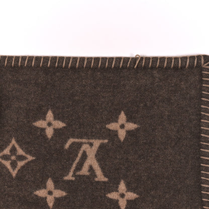 Louis Vuitton Wool Cashmere Neo Monogram Blanket Marron 3 of 3