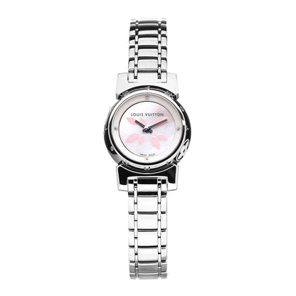 Louis Vuitton Stainless Steel Mother of Pearl 18mm Tambour Bijou Quartz Watch 1 of 9