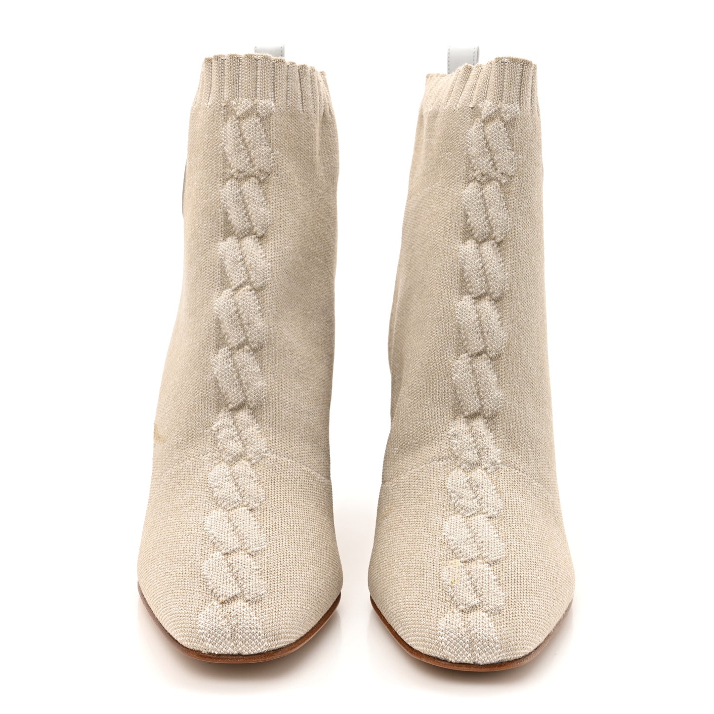 Knit Calfskin Volver 60 Ankle Boots 38.5 Nocciola