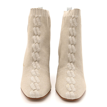 Hermes Knit Calfskin Volver 60 Ankle Boots 38.5 Nocciola 3 of 10