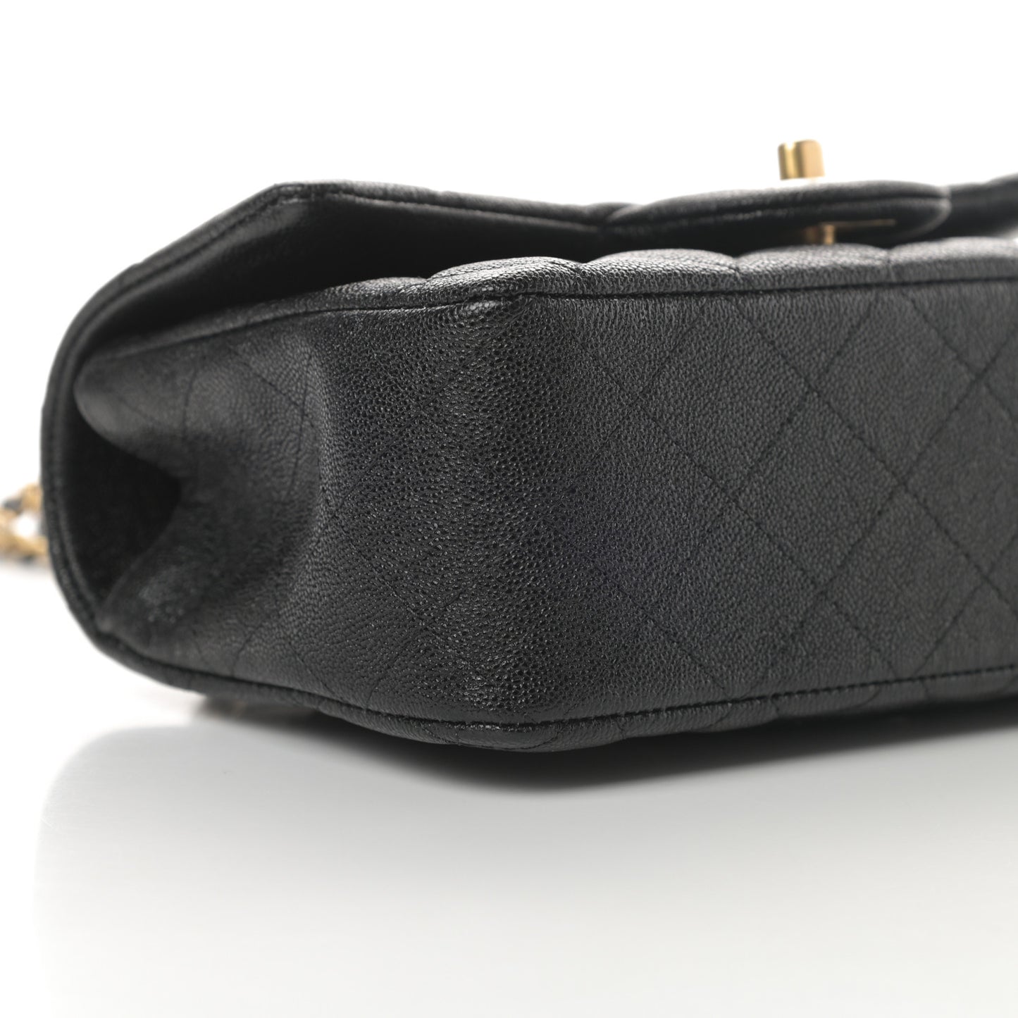 Caviar Quilted Mini Top Handle Rectangular Flap Black