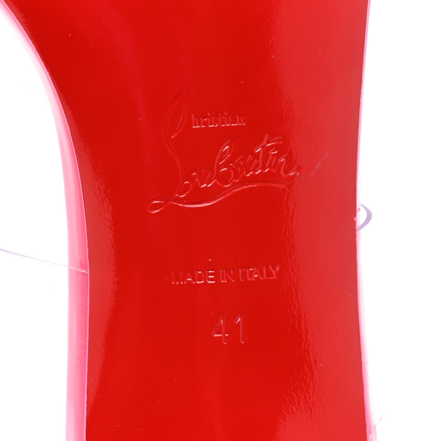 Christian Louboutin Patent PVC Just Nothing 85 Slide Sandals 41 Magnifique 6 of 12