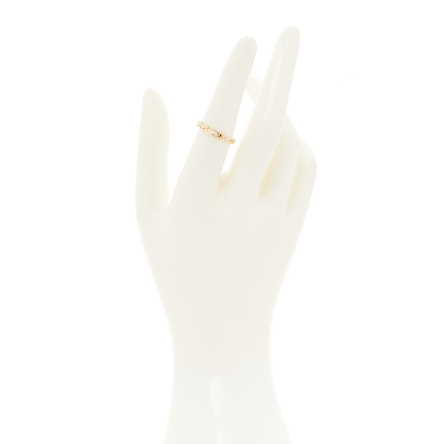 Cartier 18K Yellow Gold Diamond 2.6mm LOVE Paved Band Ring 54 6.75 2 of 5
