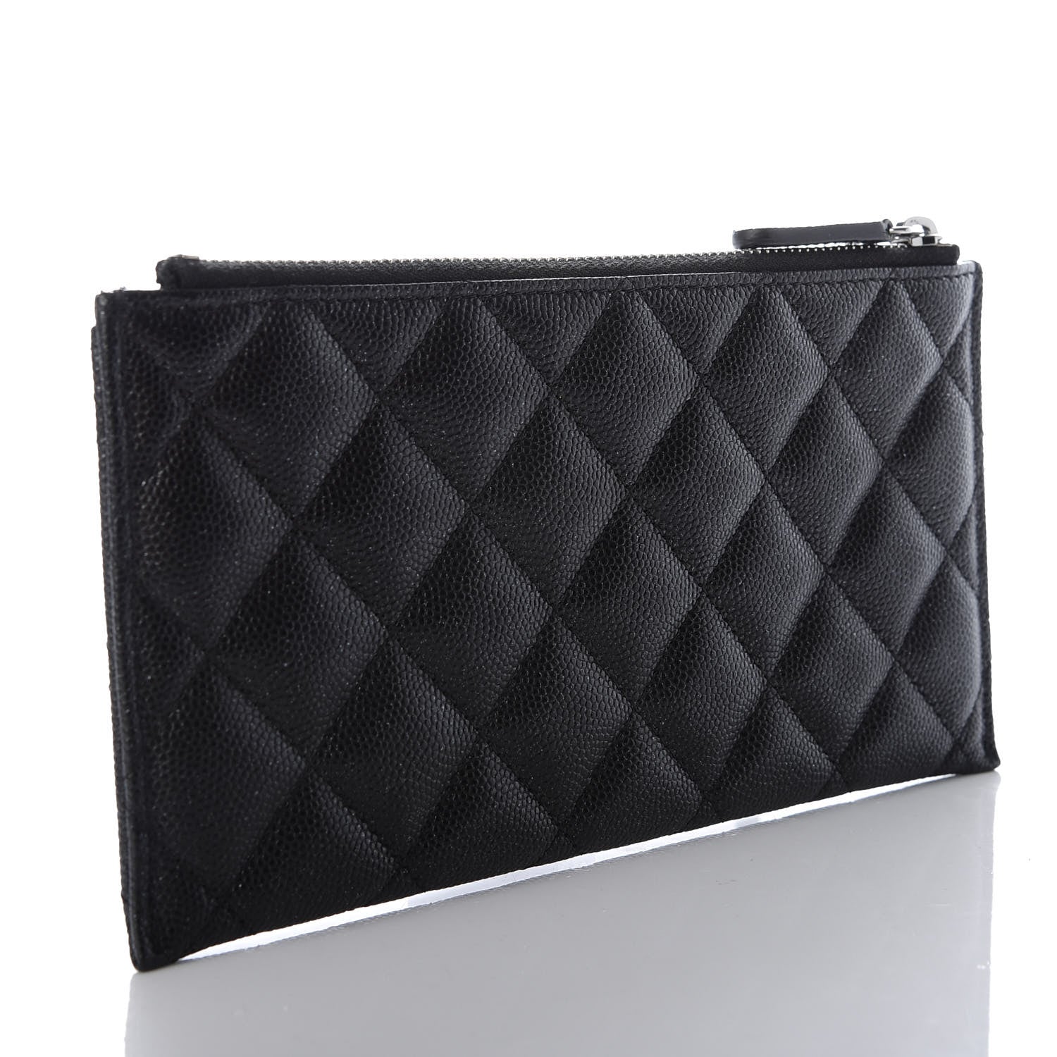 Chanel Iridescent Caviar Quilted Classic Zip Pouch Black 3 of 8