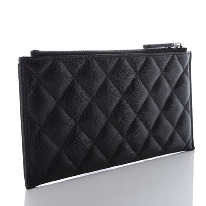 Chanel Iridescent Caviar Quilted Classic Zip Pouch Black 3 of 8