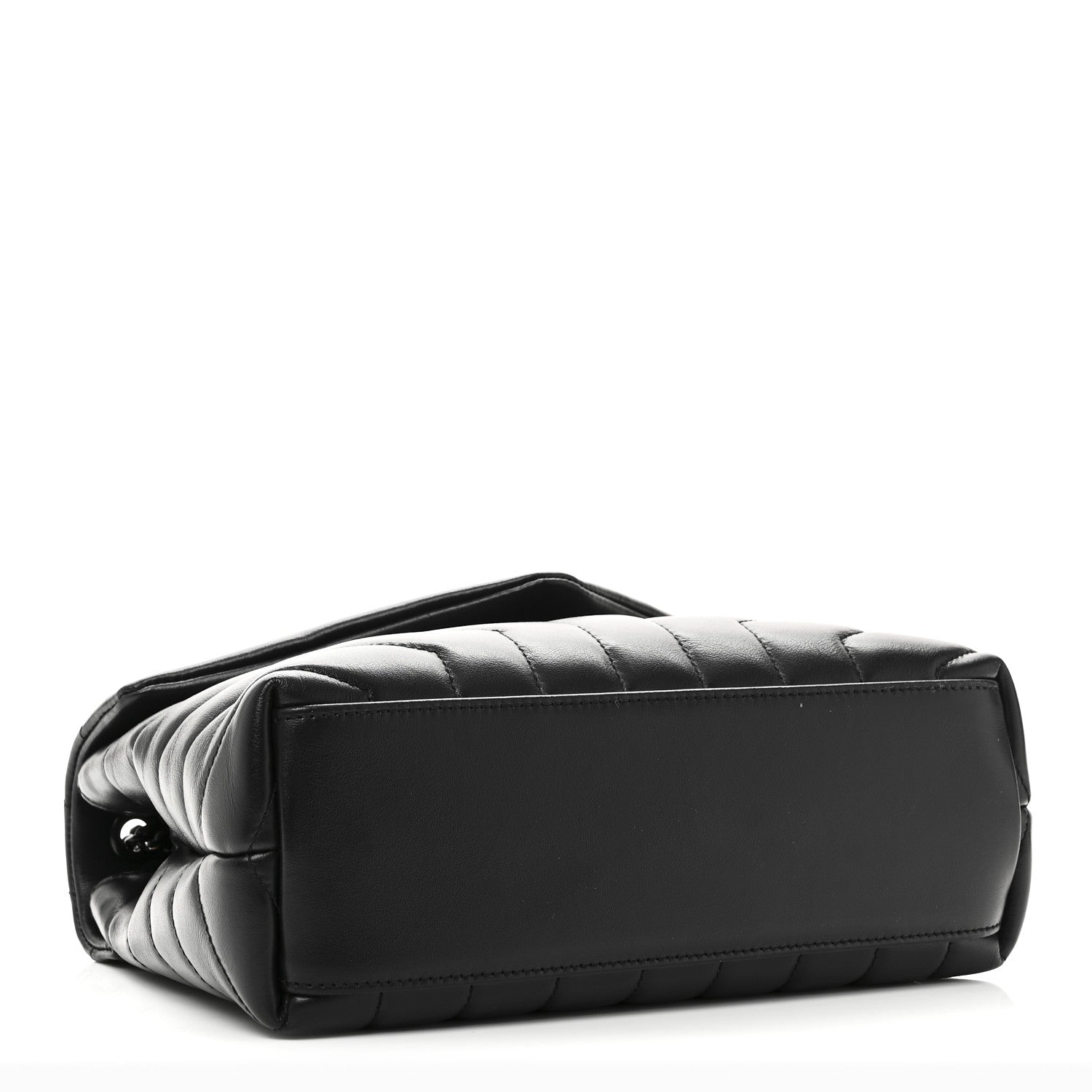 Saint Laurent Calfskin Y Quilted Monogram Monochrome Small Loulou Chain Satchel Black 4 of 10