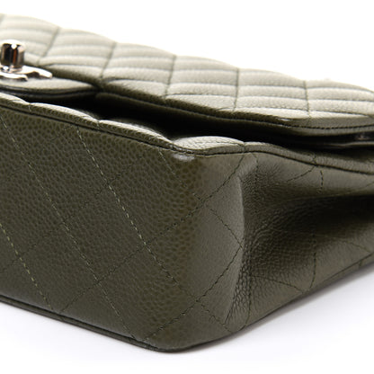 Chanel Caviar Quilted Medium Double Flap Dark Green 10 of 12
