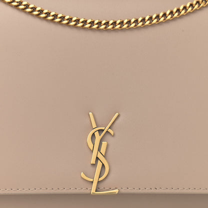 Saint Laurent Glossy Calfskin Monogram Chain Wallet Dark Beige 8 of 10