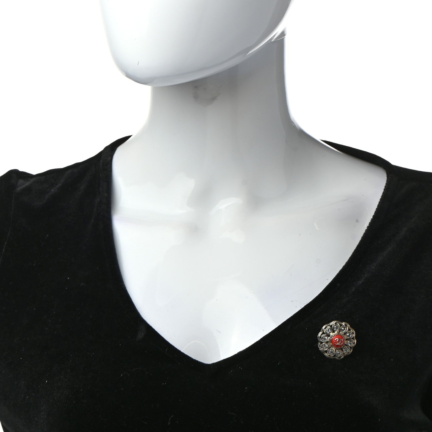 Chanel Crystal Gripoix CC Brooch 2 of 5