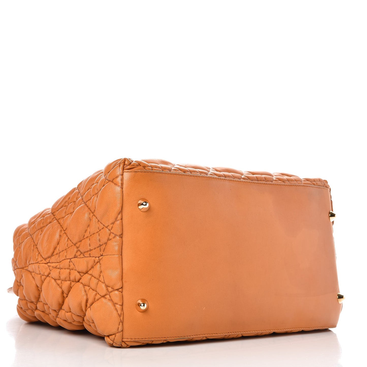 Lambskin Cannage Soft Lady Dior Shopping Tote Orange